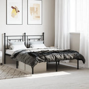 Giroletto con Testiera-Struttura Letto con testiera in Metallo Nero 140x190 cm 292904