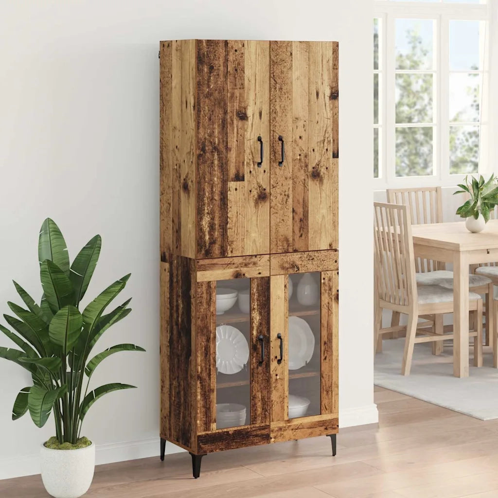 Credenza | Madia | Buffet da pranzo | Armadio da pranzo Legno vecchio 69,5 x 34 x 180 cm Legno multistrato