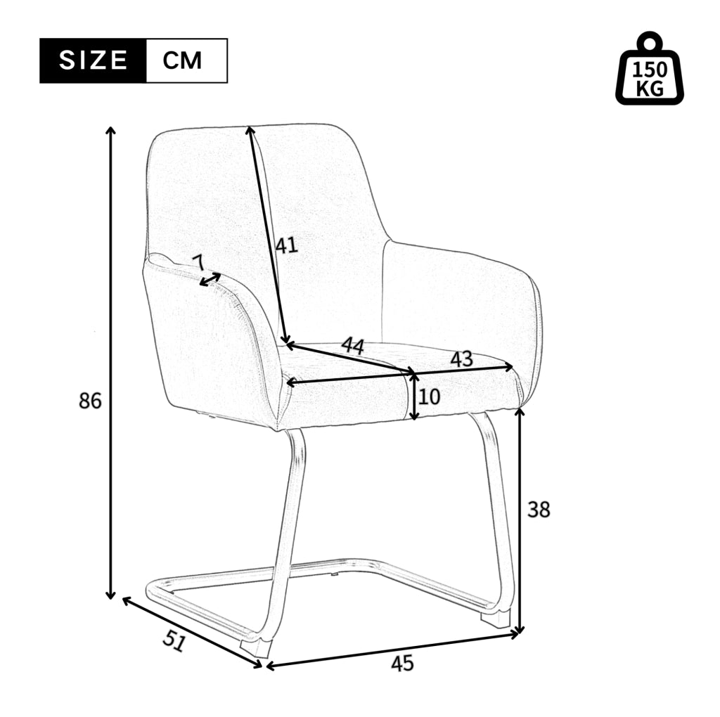 Set di 2 sedie da pranzo grigie in similpelle con braccioli