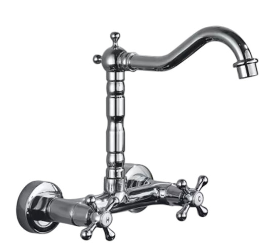 Rubinetto a parete cromato  vintage completo