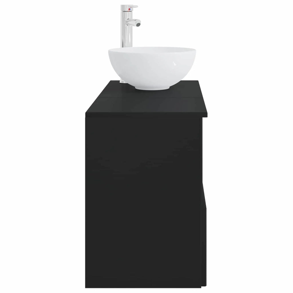 Set di mobili per il bagno 2 pz Nero Legno ingegnerizzato 3404035