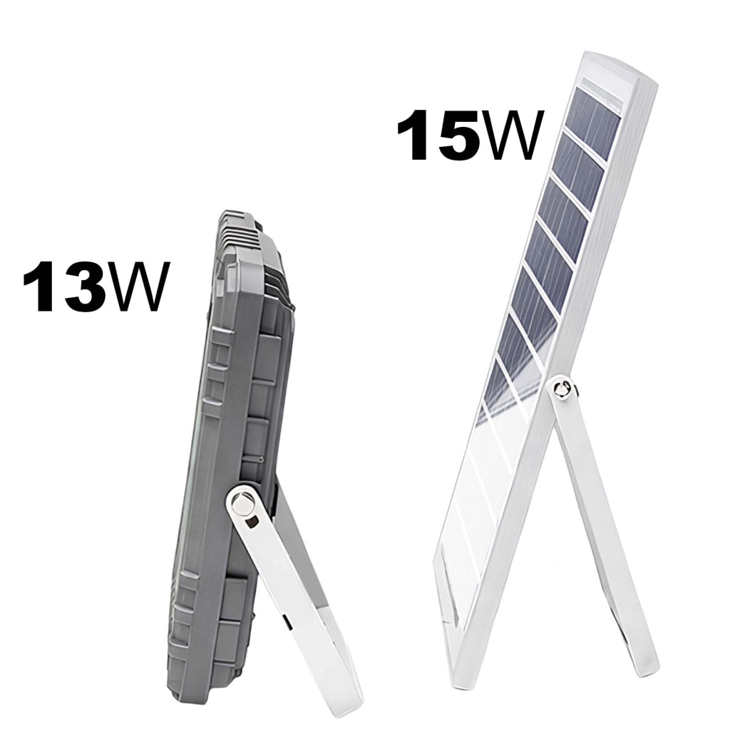 Proiettore Solare LED 13W IP67 con Batteria 15Ah con Pannello 15W Grigio Avizar