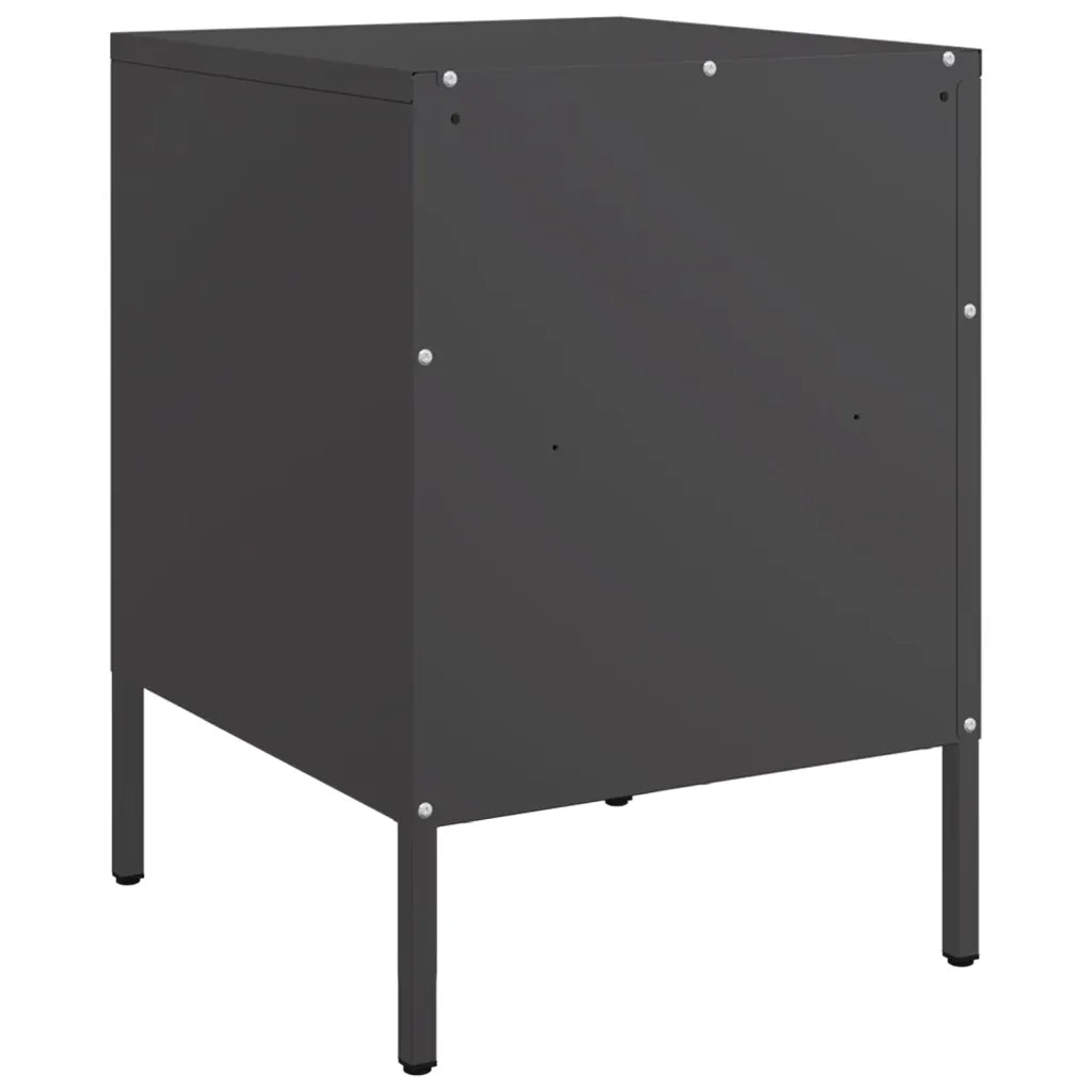 Comodino Nero 36x39x50,5 cm in Acciaio 843054