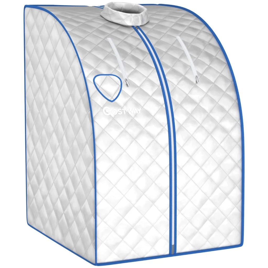 Cabina sauna pieghevole portatile 78 x 87 x 101 cm con 9 opzioni timer design moderno per il benessere in alluminio argentato 20_0020884