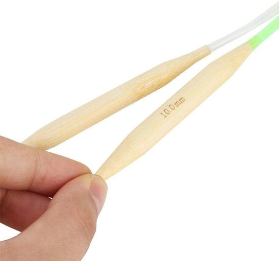 Set di brene a doppia punta in bambù - 18 pezzi - brene circolari - brene a doppia punta - brene in set - 40 cm/15,7 pollici - Qualità professionale - brene per breigerei