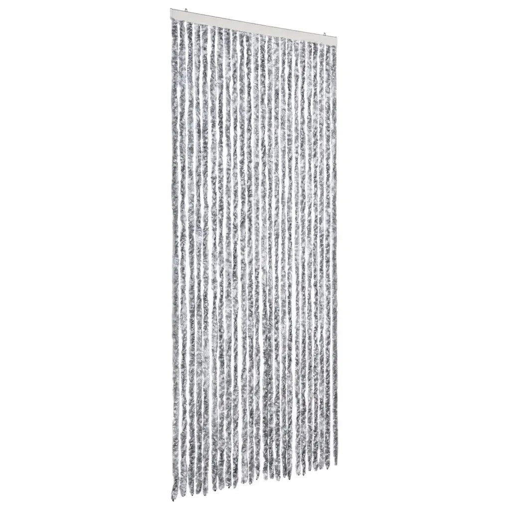 Tenda Antimosche Grigio e Bianca 100x200 cm in Ciniglia 377375