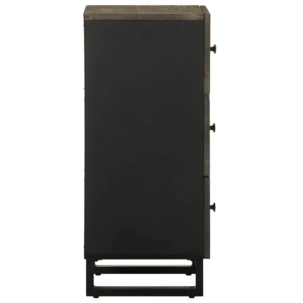 Credenza Nera 40x33x75 cm in Legno Massello di Mango 4017707