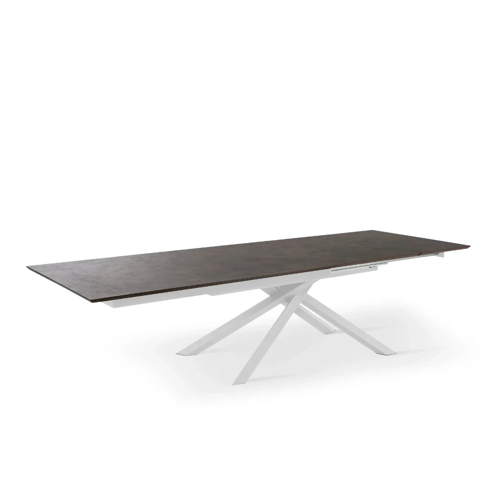 Tavolo da pranzo allungabile in HPL effetto marmo ruggine Ryder 170-270x90 cm fino a 12 posti Made in Italy | Duzzle