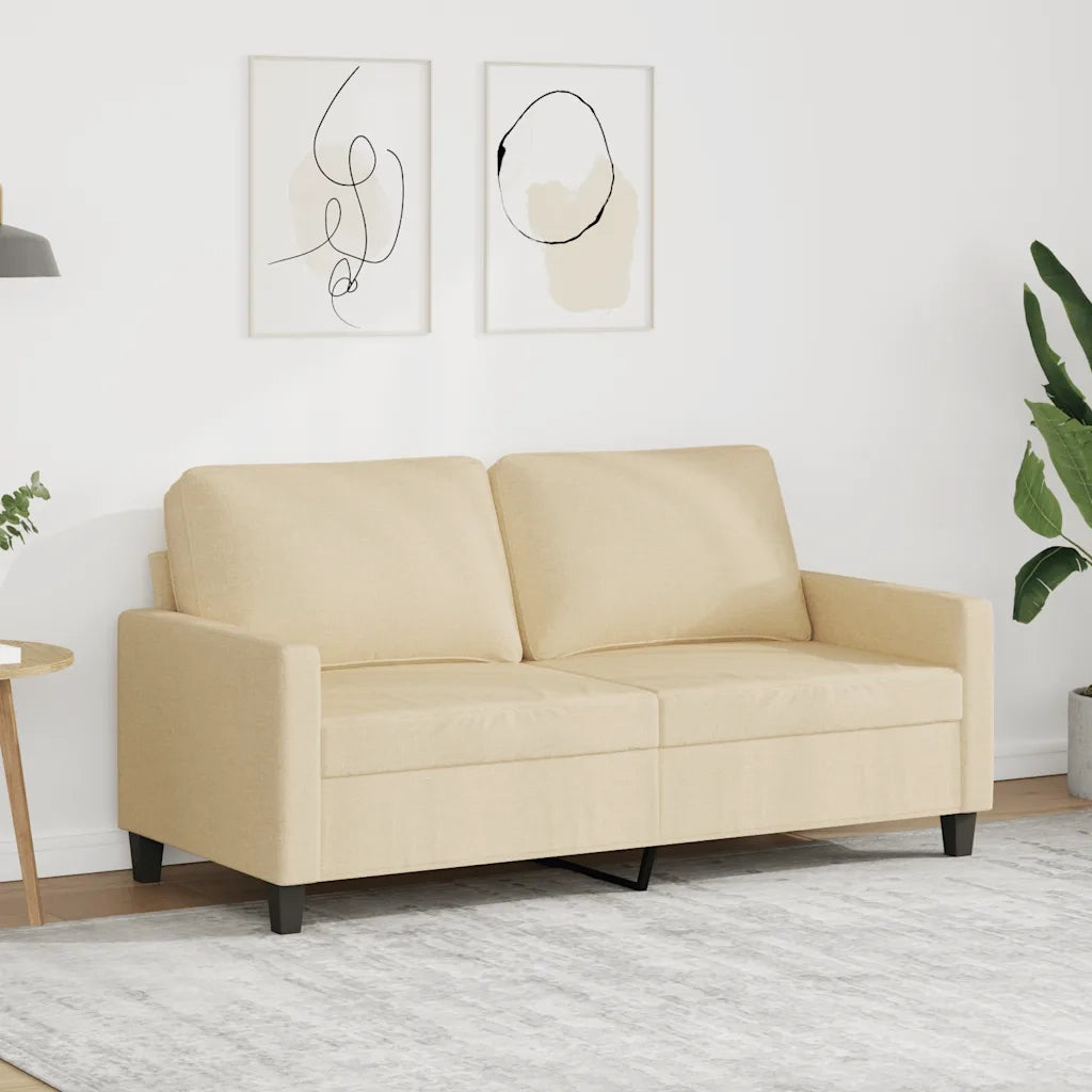 Divano a 2 Posti Crema 140 cm in Tessutocod mxl 82823