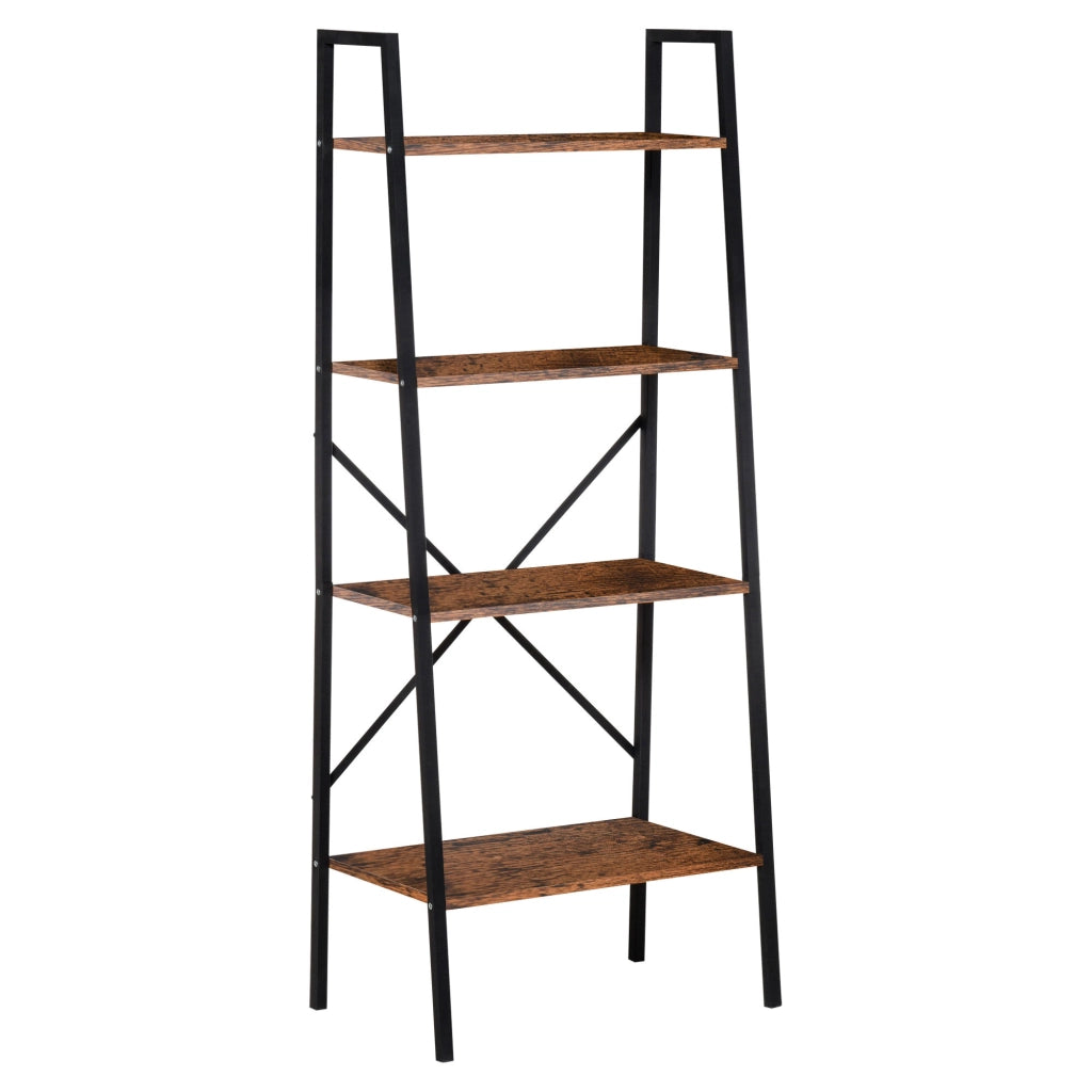 Libreria Scaffale Industriale con 4 Ripiani ¨C zephmum ¨C Marrone 60x35x145 cm