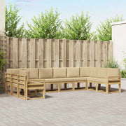 Set di divani da esterno con cuscino 10 pcs Bianco e Beige