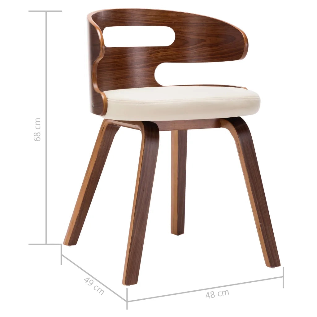 Sedie da Pranzo 6 pz Crema in Legno Piegato e Similpelle 278849