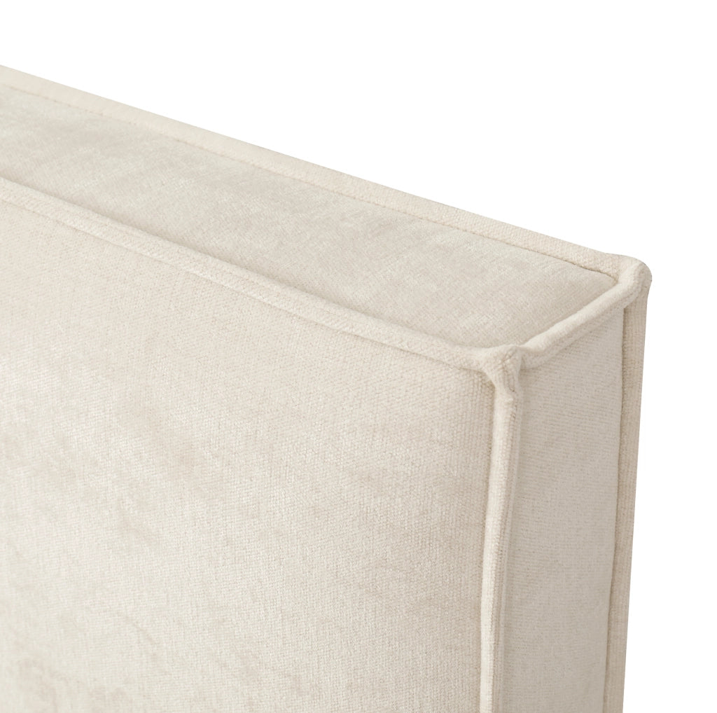Letto imbottito con vano contenitore idraulico 216x157x97 cm in bouclé beige con rete a doghe