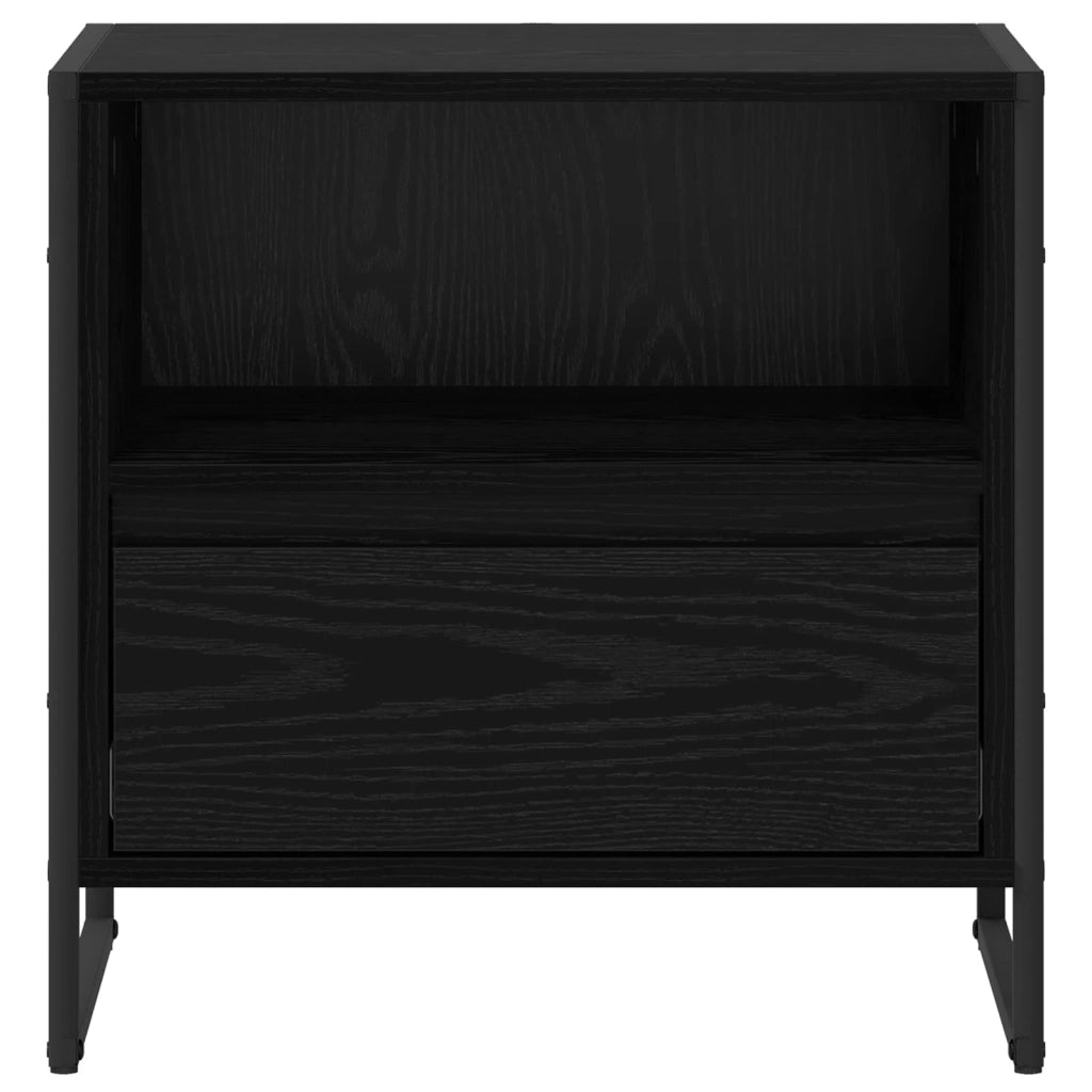 Set di 2 Comodini | Armadio da Notte | Mobiletto da notte Rovere Nero 50 x 39,5 x 50 cm Legno multistrato