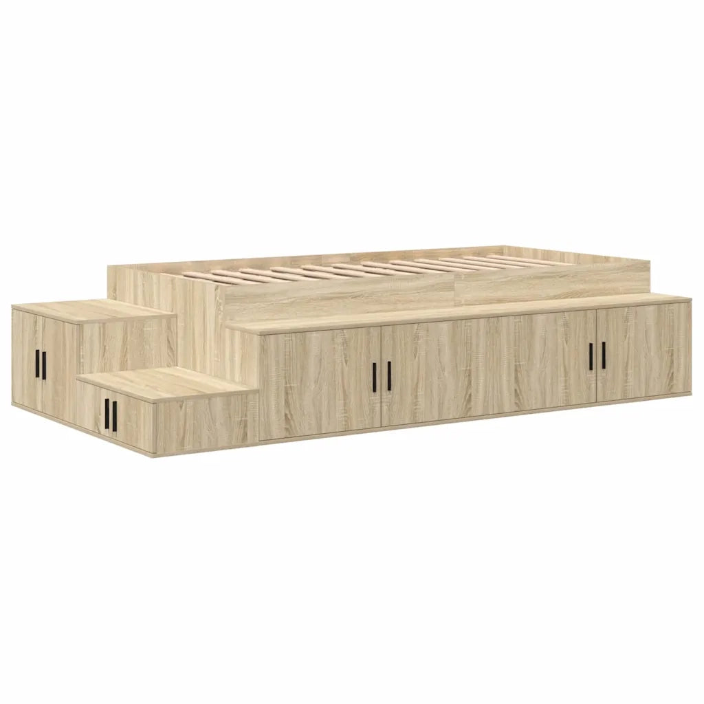 Struttura letto con contenitore Rovere Sonoma 80 cm 3335575