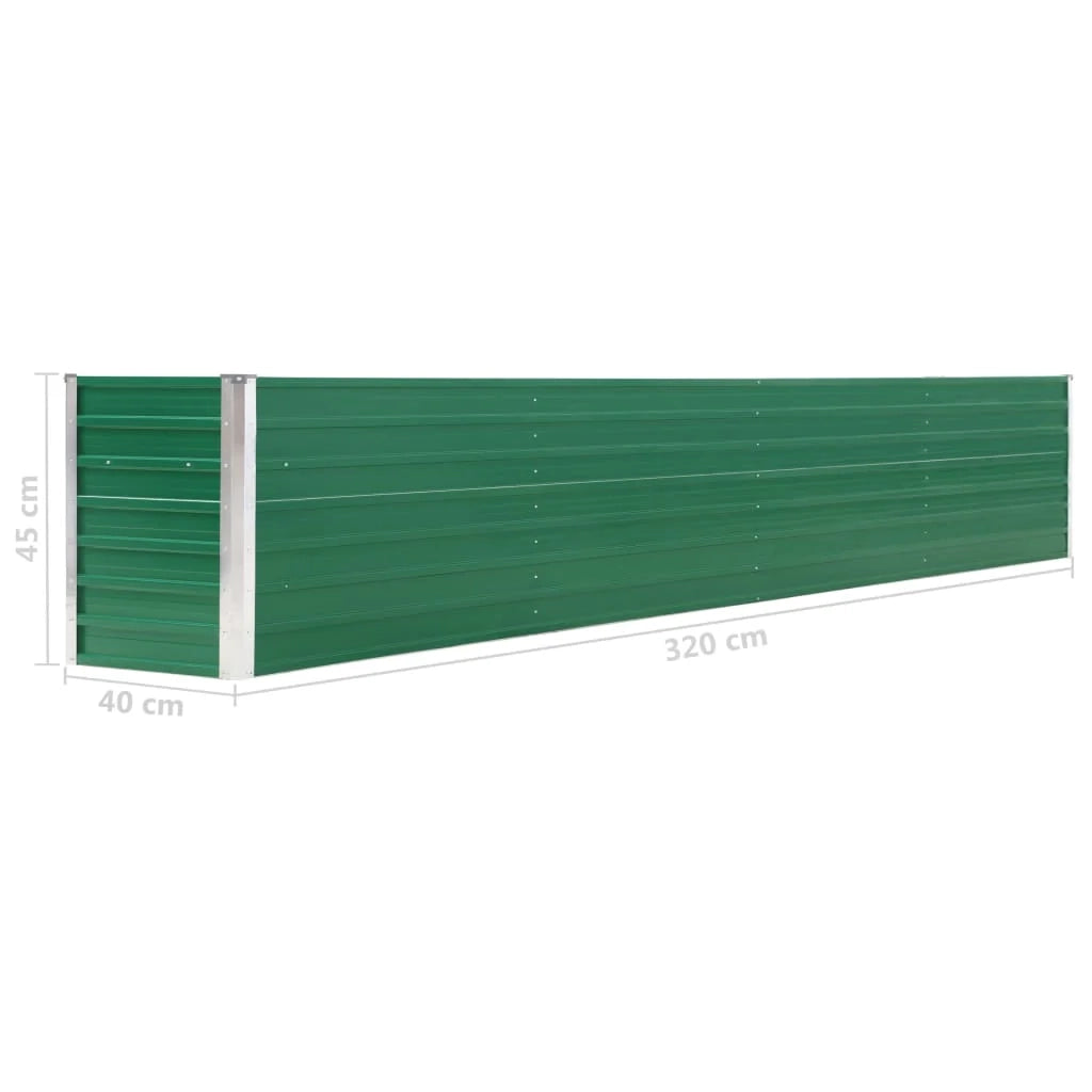 Fioriera rialzata per piante e fiori acciaio zincato 320 x 40 x 45 cm verde 02_0001110