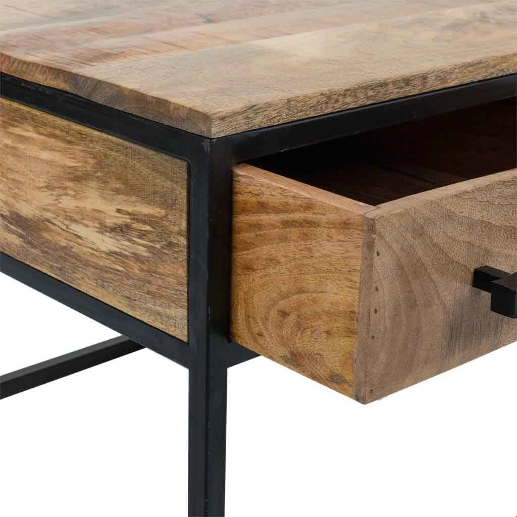 Tavolino in legno e metallo marrone 119x61x48h