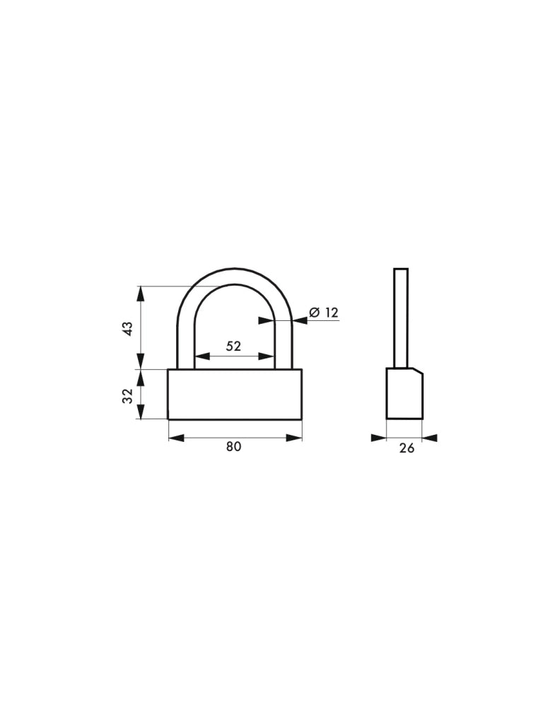 Lucchetto NAUTIC 68 mm in ottone con arco in ottone, 3 chiavi – THIRARD