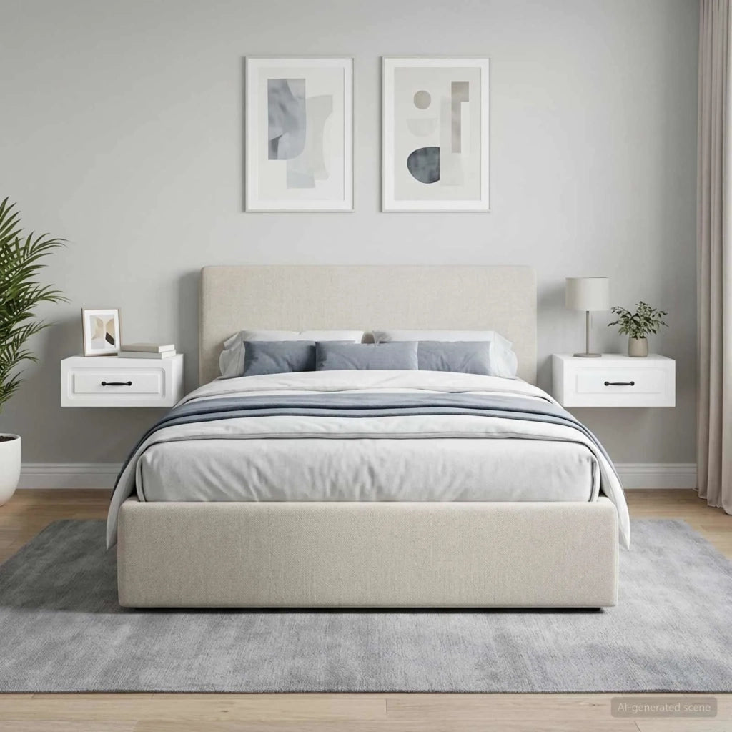 Mobiletto da notte a muro 2 pcs Bianco 49 x 34,5 x 20 cm 899296