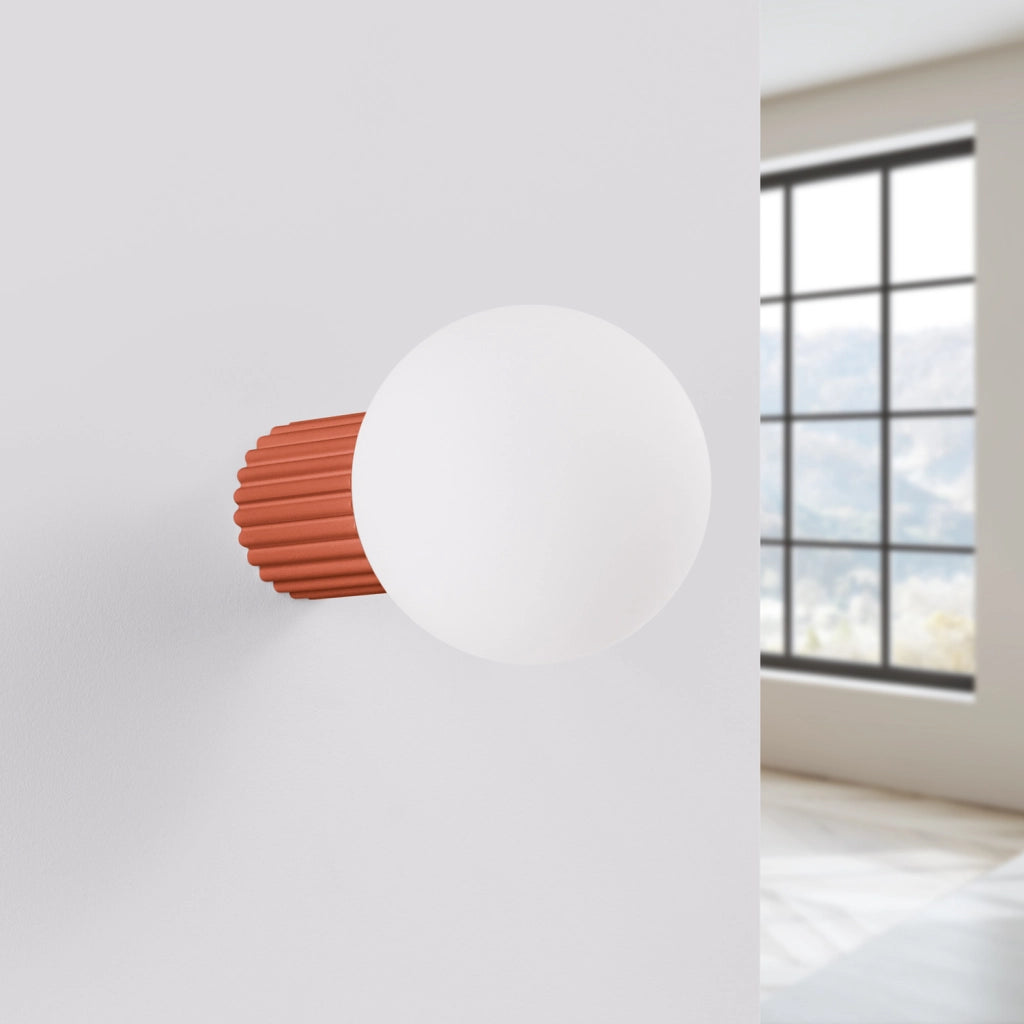 Applique SFERA Pure Lume ocra rossa sfera vetro IP44 G9