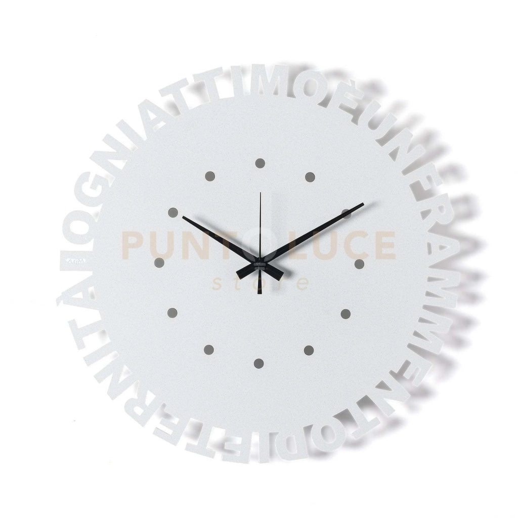 Orologio da parete minimal Wordshow Bianco marmo