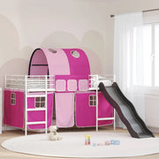 Struttura del letto loft per bambini Bianco e Rosa 100 x 200 cm