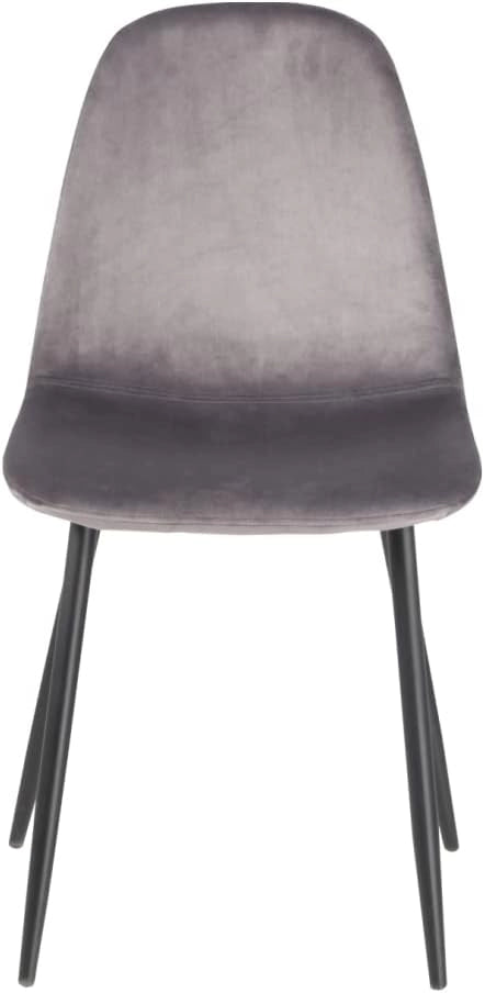 Sedia Poltroncina in Velluto Set 4pz Sedie per Sala da Pranzo Ristorante Grigio