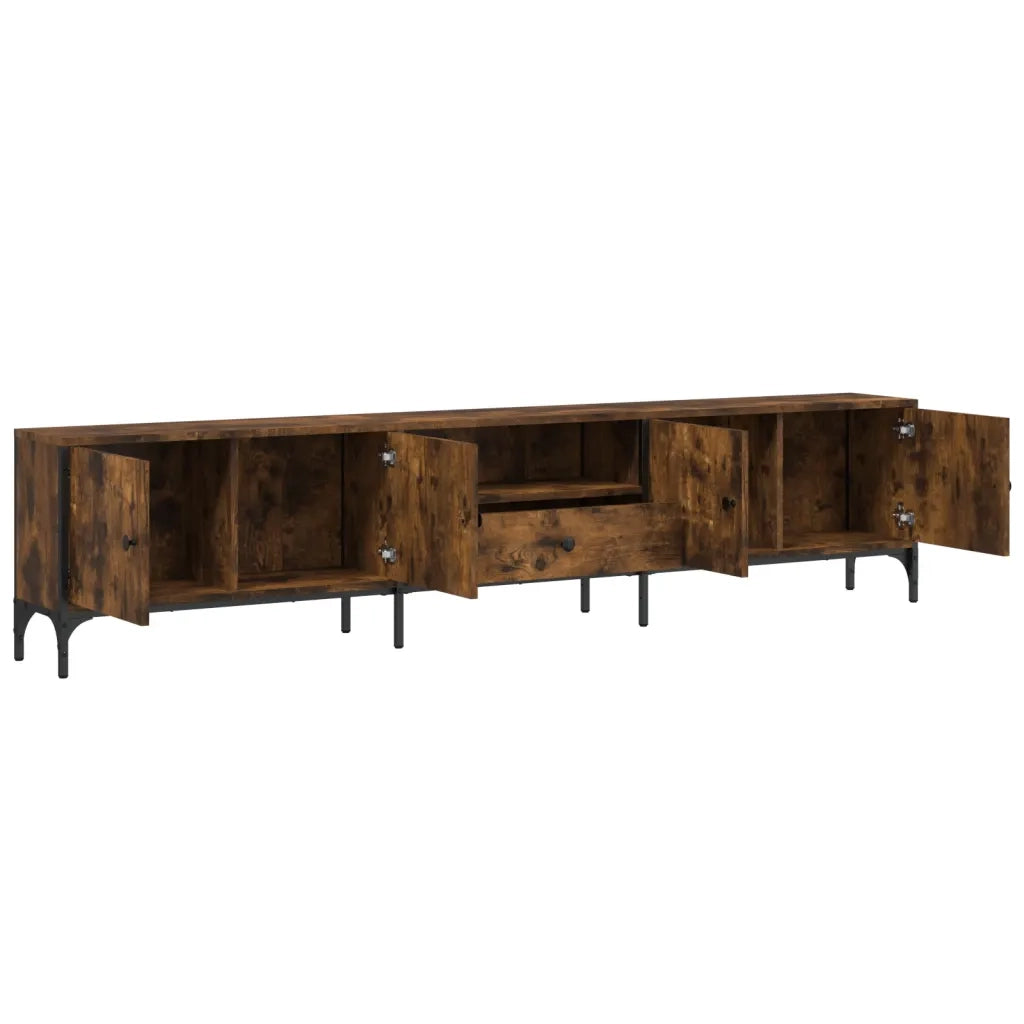 Mobile TV Cassetto Rovere Fumo 200x25x44 cm Legno Multistrato 838990