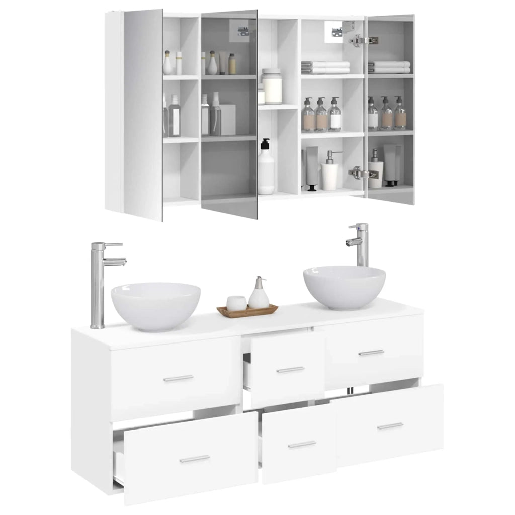 Set di mobili per il bagno 4 pcs Bianco 3406703