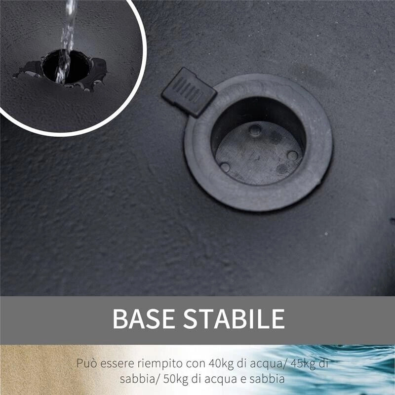 CANESTRO BASKET PER BAMBINI E ADULTI CON TABELLONE IN PVC REGOLABILE 210-260 CM