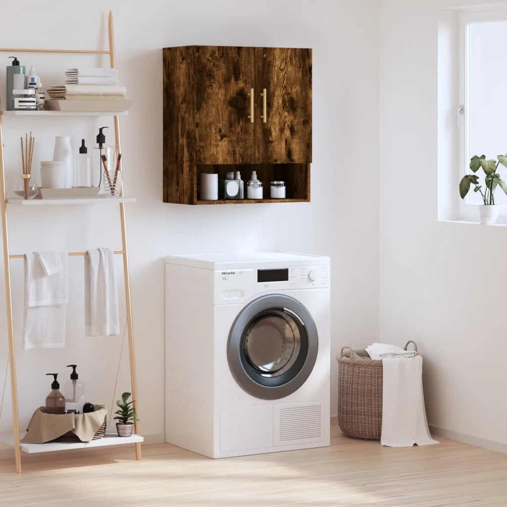 Armadietto a Muro | Mobile a Parete Rovere Fumo 60x31x70 cm in Legno Multistrato