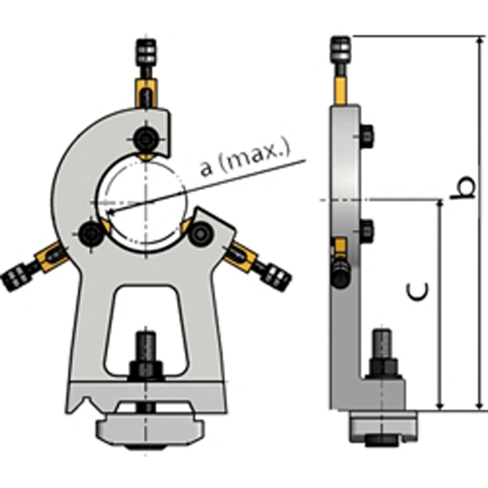 LUNETTA FISSA 3 PUNTE PER TORNIO ACCESSORI Ømax50mm OPTIMUM LTF