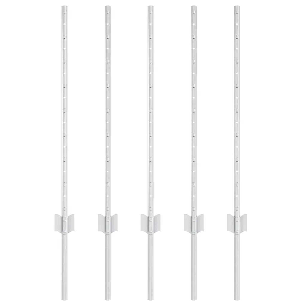 Palo della recinzione 5 pcs Argento 80 cm Acciaio