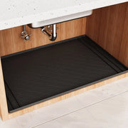Matte impermeabile per lavandino, 34 x 22 pollici (circa 86,4 x 55,9 cm), spessa matrice in silicone, adatta per la protezione di armadi cucina e bagno, adatta per l'organizzazione e la conservazione di articoli domestici, - nero