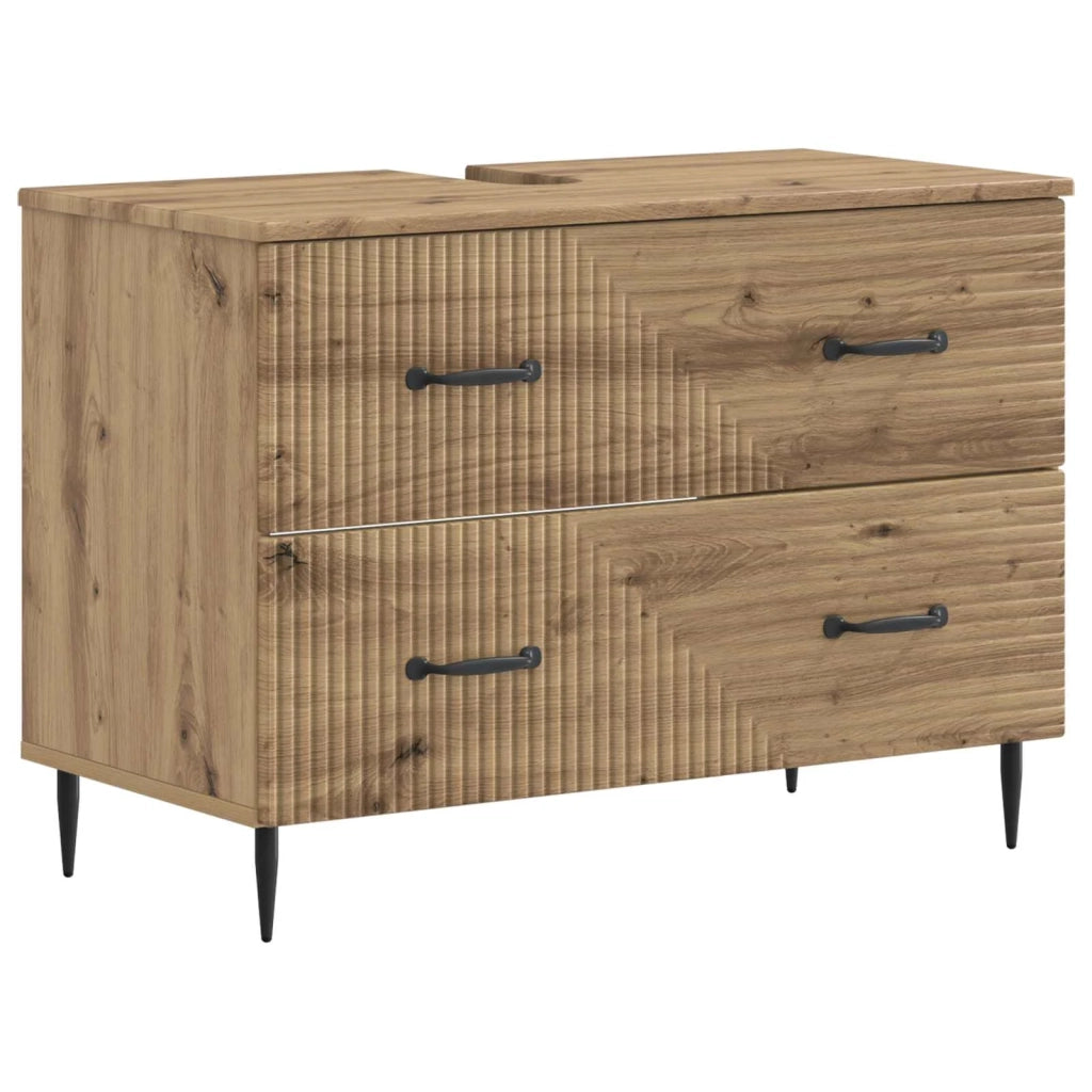 Set di Mobili da Bagno da 4 Pezzi HAARLEM Rovere Artigianale 3417944