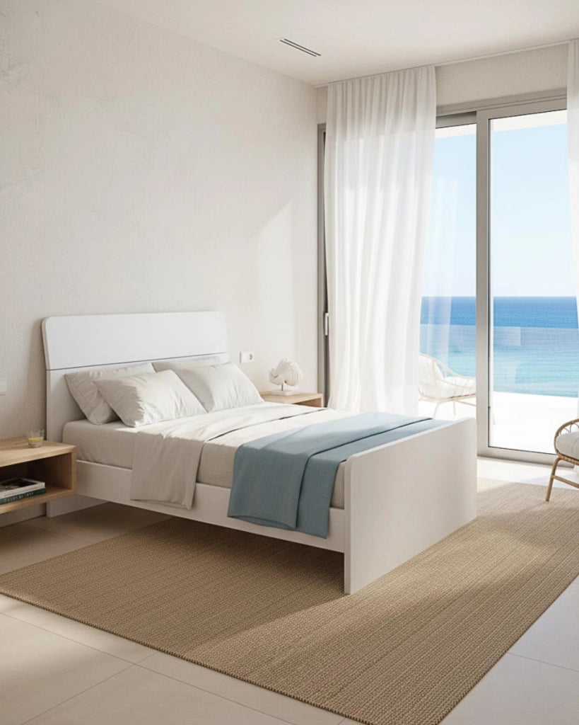 Letto Comby con fascioni e pediera - Letto una piazza e mezzo 127 x 197 - Struttura bianco - Rete e materasso esclusi_