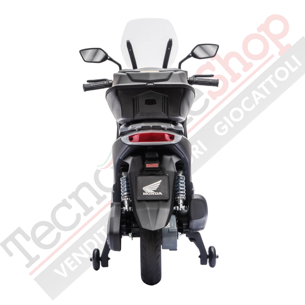 Moto Elettrica per Bambini Honda SH125 Verniciato 12V con Licenza Ufficiale -Nero Opaco