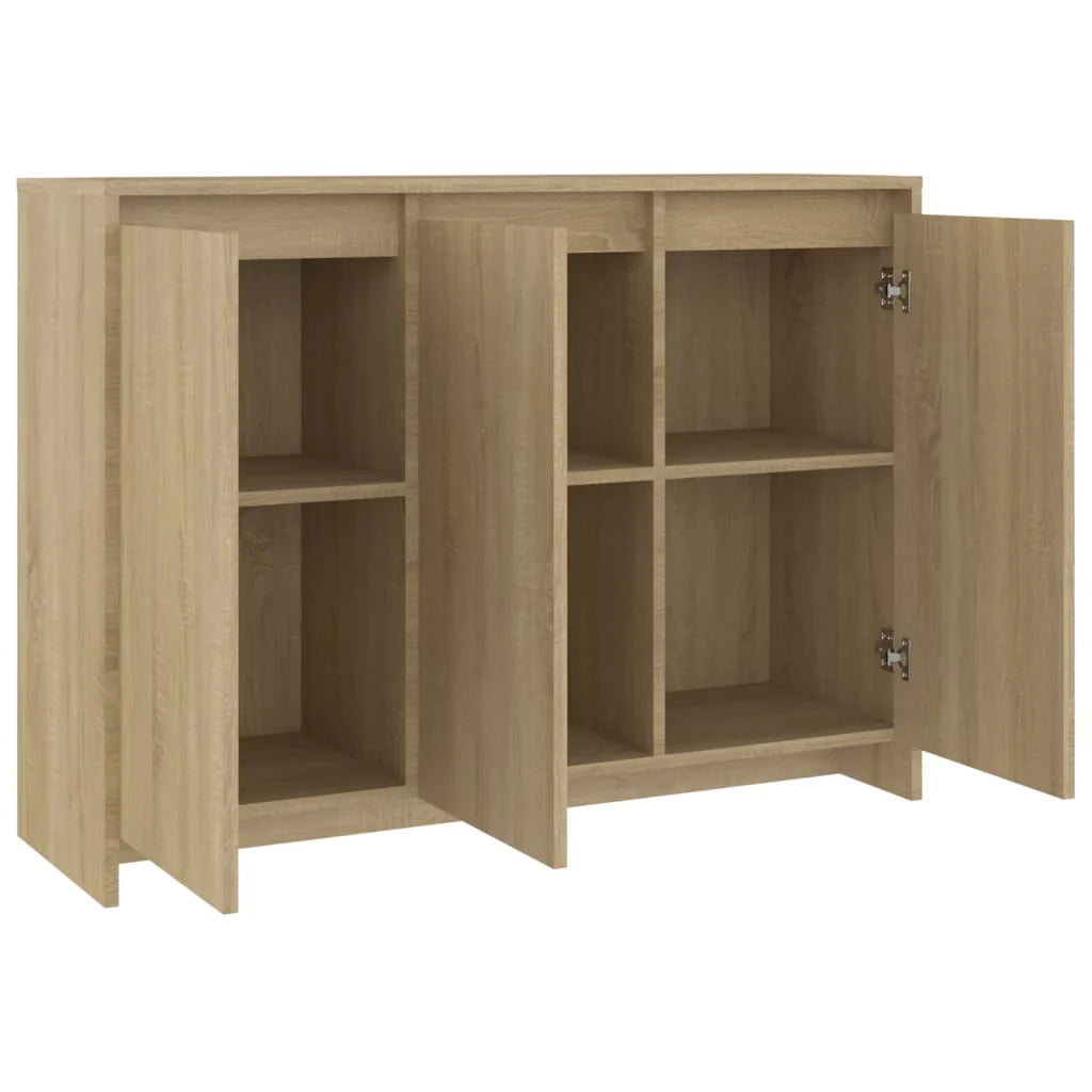 Buffet credenza cassettiera armadio mobile contenitore organizer cucina soggiorno rovere Sonoma 102 x 33 x 75 cm legno ingegnerizzato beige 02_0031479