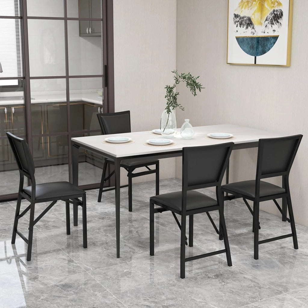 Set di 2 Sedie da Bar in Metallo Pieghevole | Sgabelli da Cucina con Schienale Alto, Telaio in Metallo per Casa, Bar e Ristorante