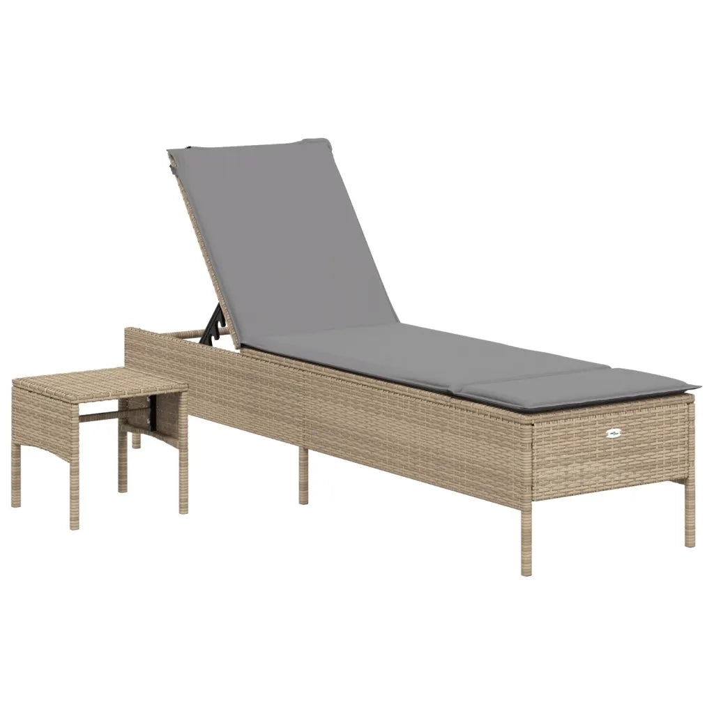 Set Lettini Prendisole con Cuscini 3pz Marrone in Polyrattan 3284266