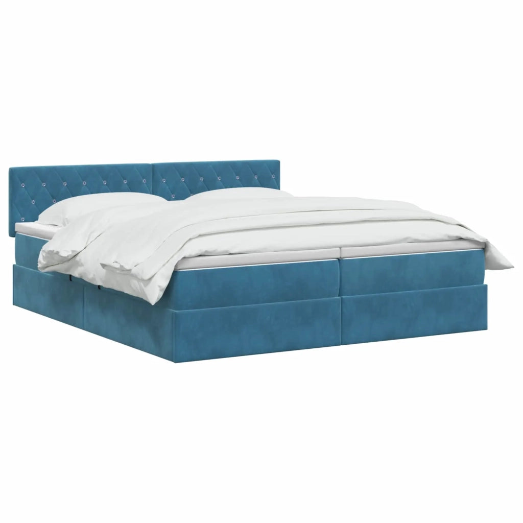 Letto con Contenitore con testiera 2 pz Blu Scuro 3458941