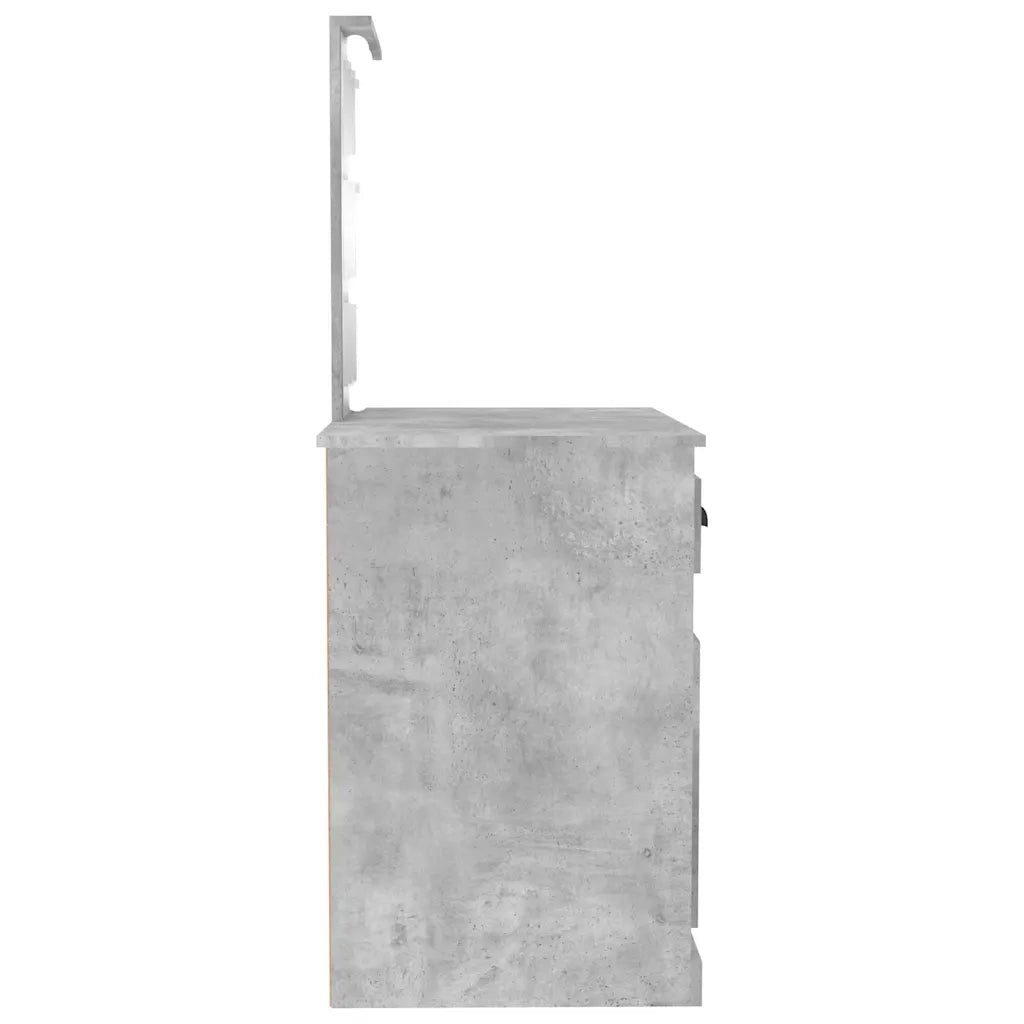 Toeletta con LED Grigio Cemento 90x50x132,5 Legno Multistrato 816772