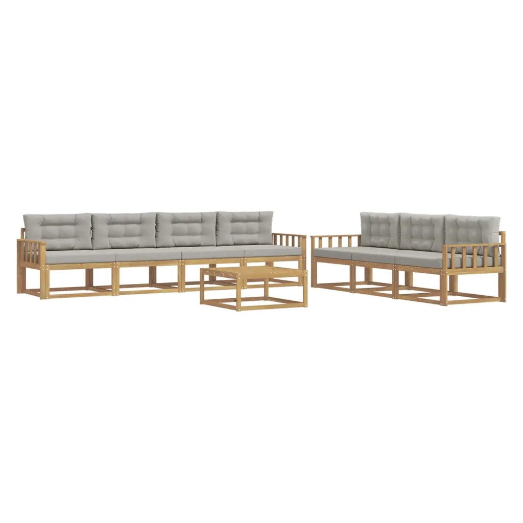 Set di divani da esterno 7 pcs Bianco e Grigio Chiaro