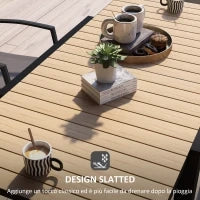 Tavolo da Giardino Allungabile per 4-6 Persone con Piano a Doghe, in Alluminio, 81/162x80x75 cm, Giallo