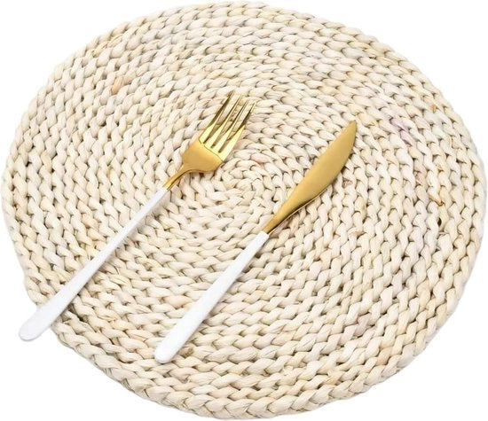 Set di placchette per tavola da acqua di giacinto - 6 pezzi - lavabile - rotonde - 35 cm - scala di maiale - 6 pezzi