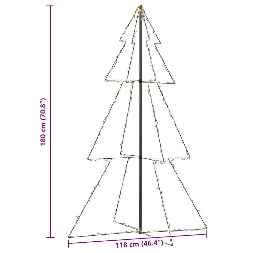 Albero di Natale a Cono-Luci decorative natalizie 240 LED per Interni Esterni 118x180 cm 354260