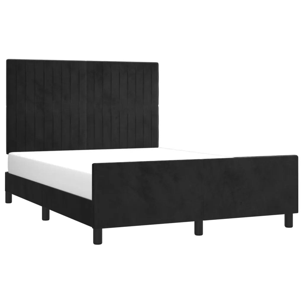 Giroletto senza Materasso-Struttura Letto Nero 140x190 cm in Velluto 745814