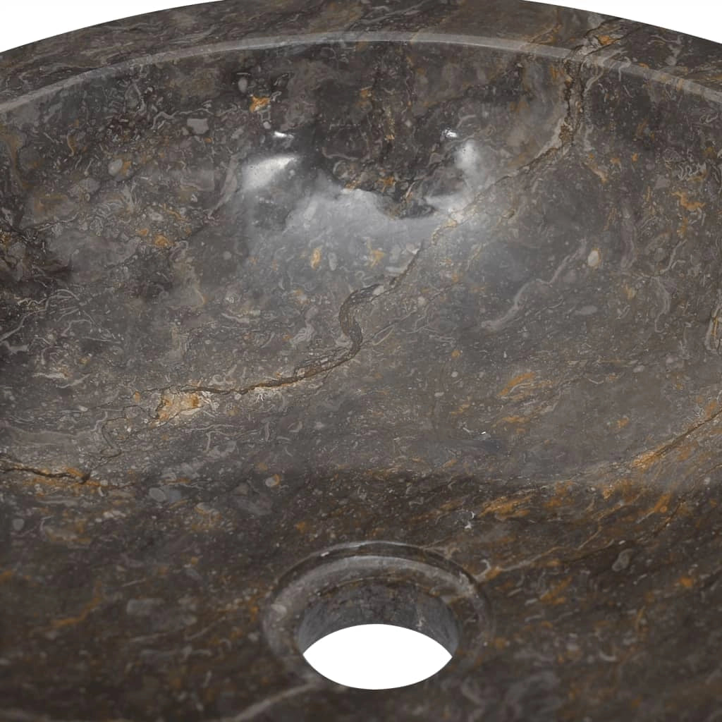Lavandino da bagno lavabo da appoggio lavabo da WC lavabo da bagno lavabo da interno grigio diametro 40 x 12 cm finitura marmo 02_0002801
