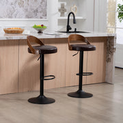 BARHOCKER girevole 360° regolabile in altezza 2 pezzi PU marrone con schienale