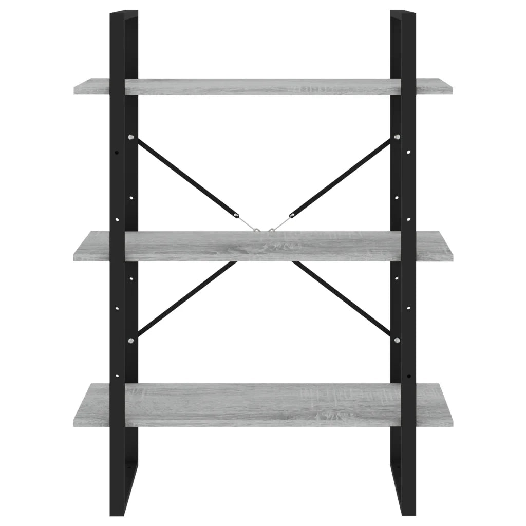 Libreria-Scaffale per Libri-Mobile di Stoccaggio Grigio Sonoma 80x30x105 cm in Legno Multistrato